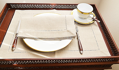 Linen Placemat. Natural Linen Flax Linen Placemat. 14"x20" 1 pc. - Click Image to Close